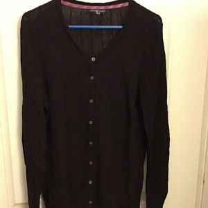 Button down burgundy cardigan
